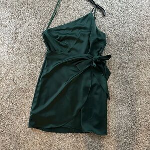 Gianni Bini One Shoulder Dark Green Dress